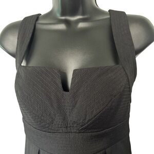 White House Black Market Puff Bottom Black Sleeveless Dress Size 2